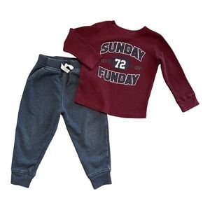 Garanimals Maroon and Gray Kids Jogger Set